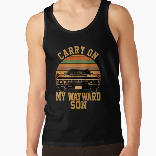 Carry on my Wayward Son, supernatural Vintage sunset distressed style Tank Top RB2409 product Offical Supernatural Merch