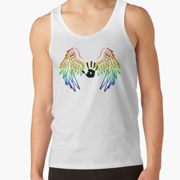 Supernatural: Rainbow Angel Wings With Handprint Tank Top RB2409 product Offical Supernatural Merch