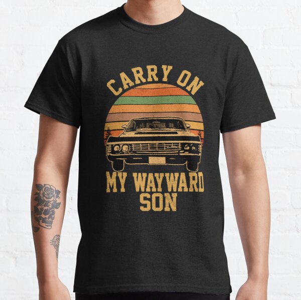 Carry on my Wayward Son, supernatural Vintage sunset distressed style Classic T-Shirt RB2409 product Offical Supernatural Merch