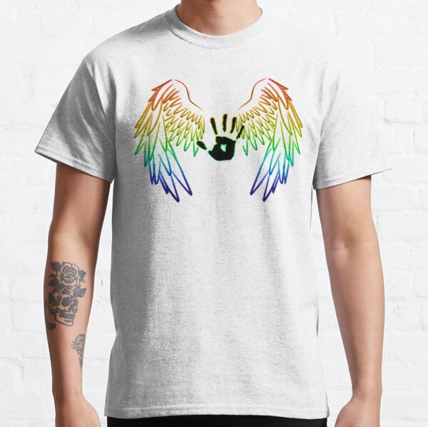 Supernatural: Rainbow Angel Wings With Handprint Classic T-Shirt RB2409 product Offical Supernatural Merch