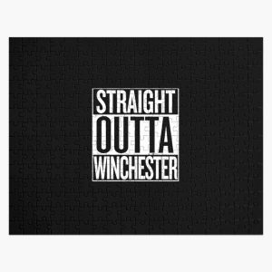 Straight Outta Winchester Supernatural White Jigsaw Puzzle RB2409 product Offical Supernatural Merch