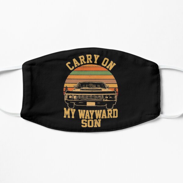 Carry on my Wayward Son, supernatural Vintage sunset distressed style Flat Mask RB2409 product Offical Supernatural Merch